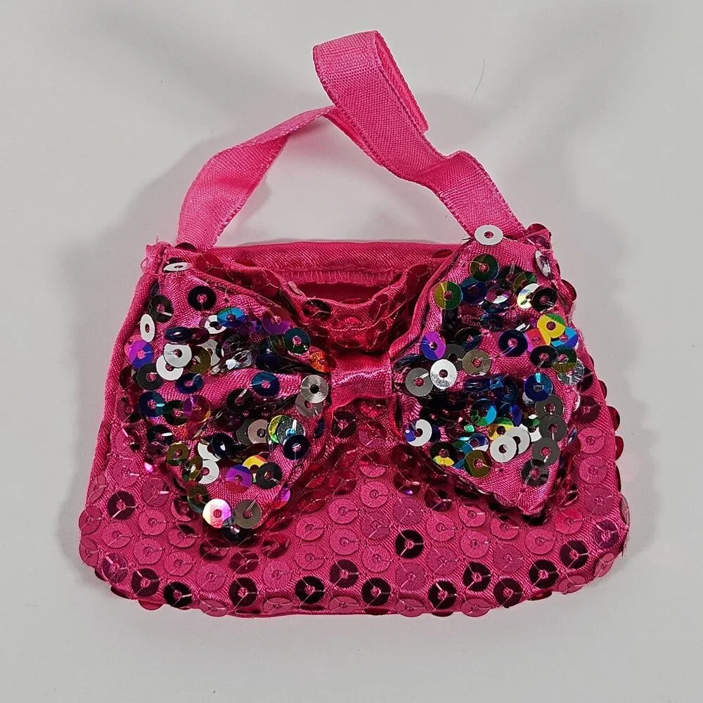 Build A Bear Pink Sandals‎ Shoes 2 Pair & Bag Sequined Sandals Purse Pink Shoes
